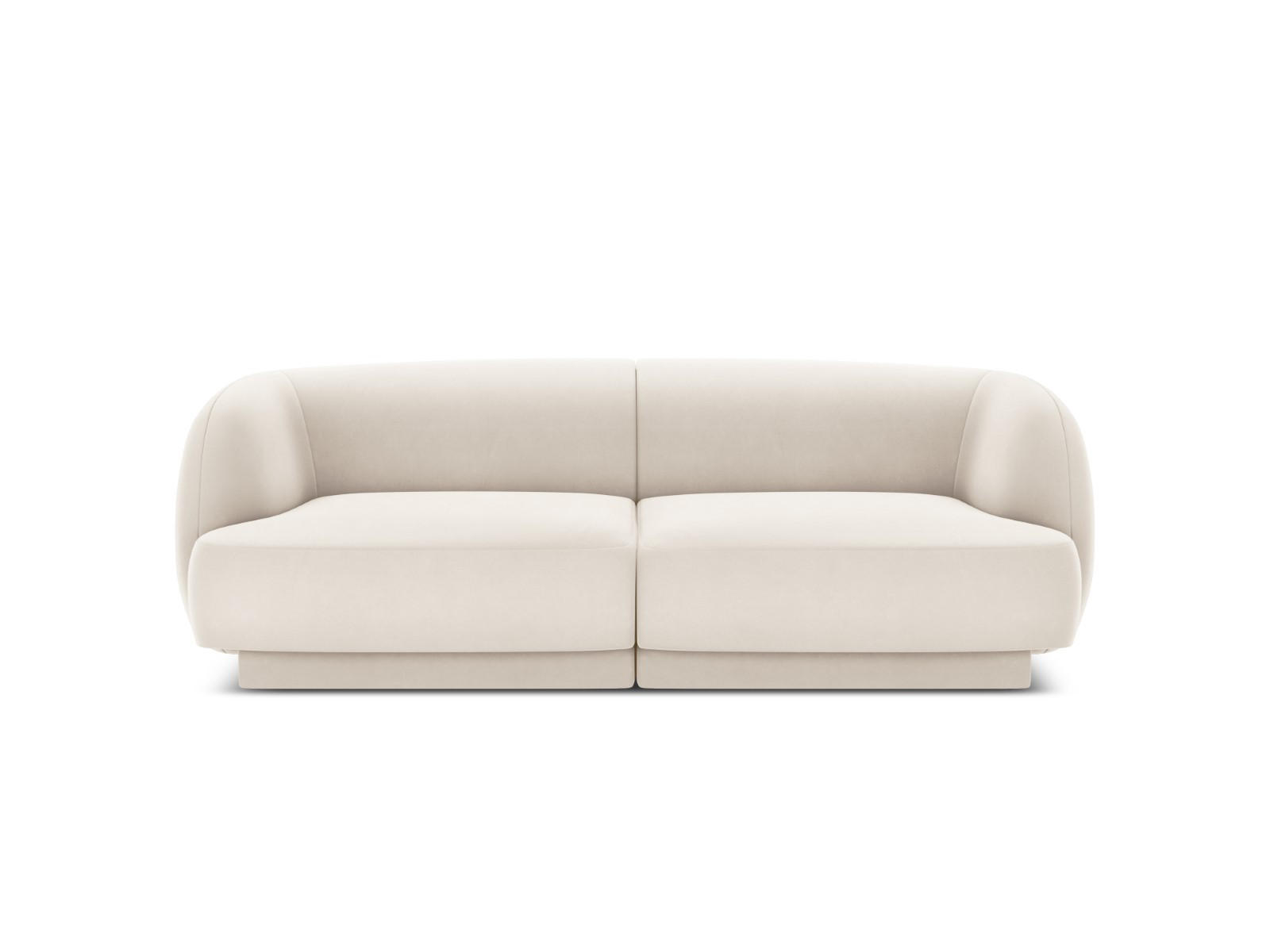 SOFA Miley aus Samt leichtes beige 2 Sitzplätze - Beige, Textil (90/70/180cm) - Micadoni