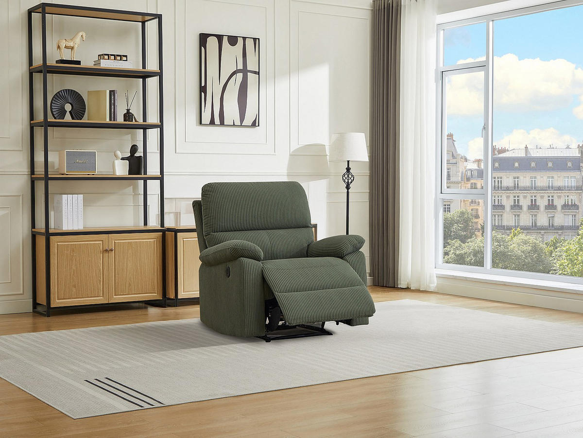 RELAXSESSEL - 1 Person-Sitzer - Stoff - Grün - - Grün, Textil (89/102/91cm) - Vente-Unique