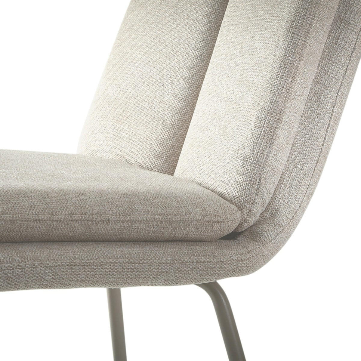 STÜHLE 4er Set aus Stoff Beine aus beige lackiertem Metall 64,5/48/85 cm - Beige, Textil (48/85/76cm) - Calicosy