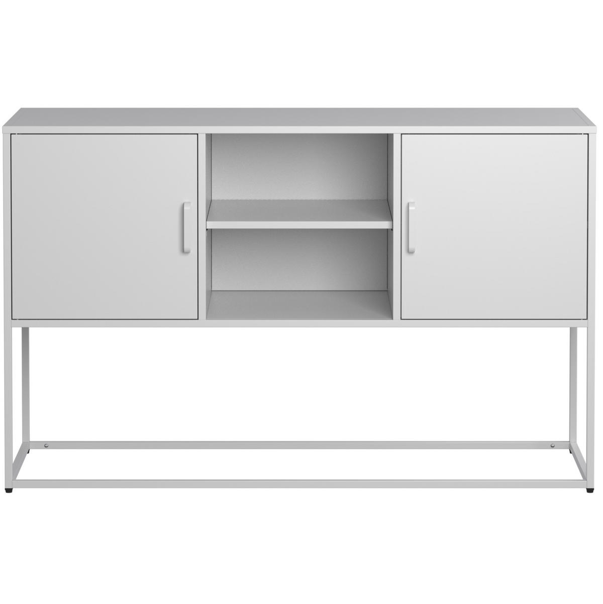 SIDEBOARD 120/40/75 cm in Weiß aus Metall mit 6 Fächern - Weiß, Metall (120/75/40cm) - BEAOK