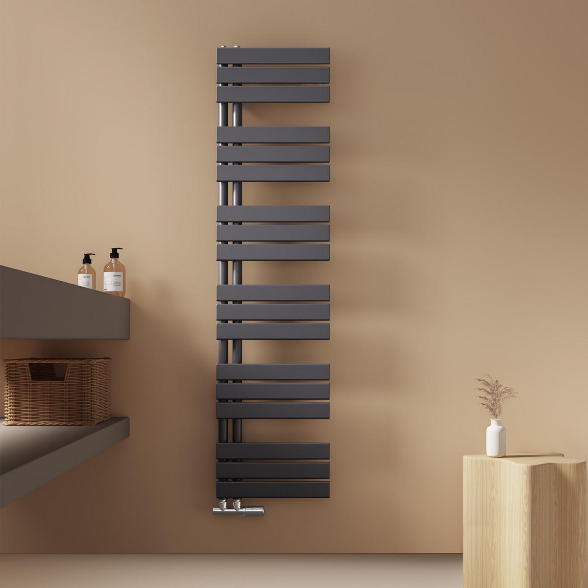 HEIZKÖRPER wasserführend Anthrazit 159,9/40/5,9 cm - Anthrazit, Metall (40/159.9/5.9cm) - EMKE