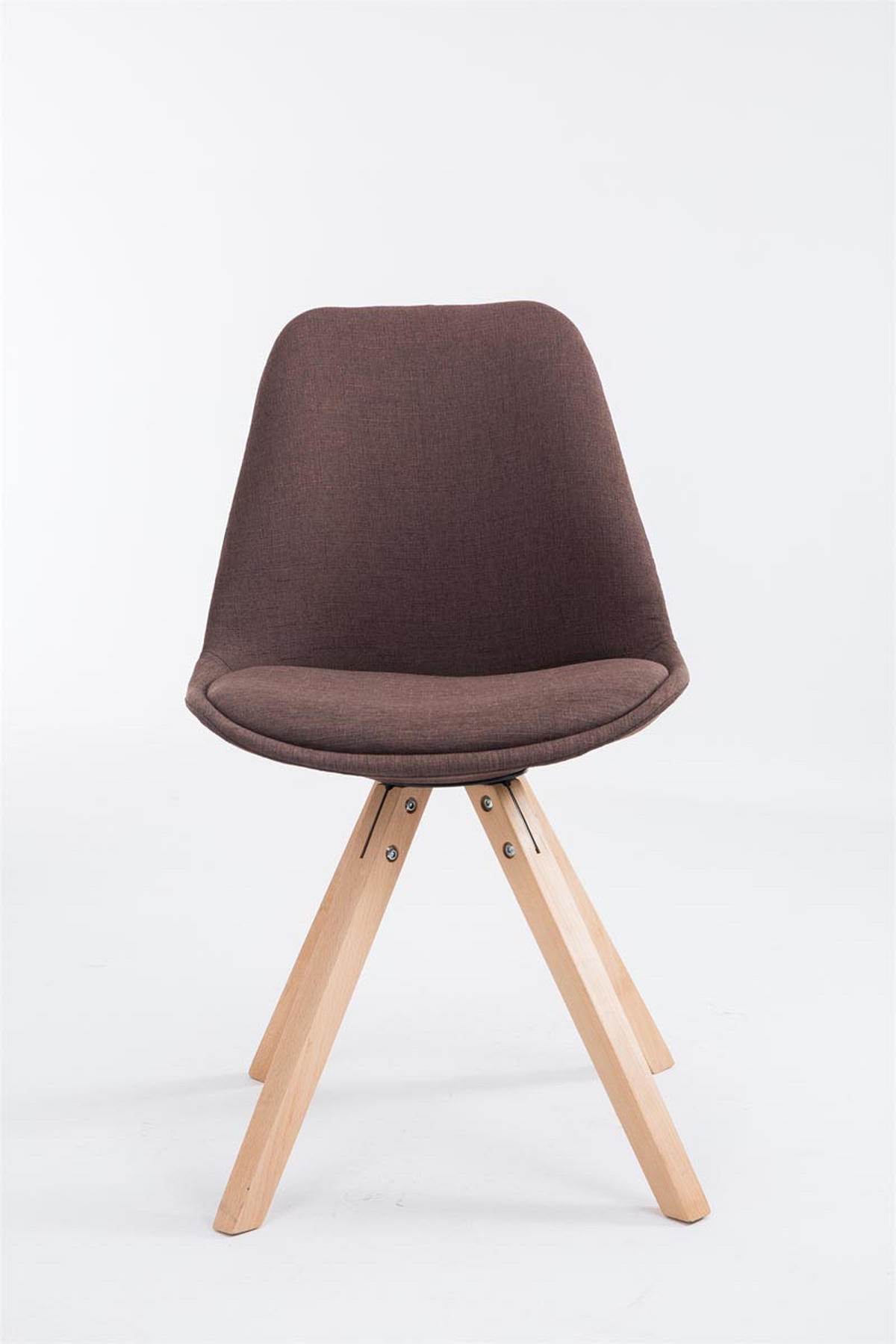 BESUCHERSTUHL Toulon Stoff, Gestell Buchenholz Natura Square Braun - Braun/Naturfarben, Holz/Buchenholz (48/83/56cm) - TPFLiving