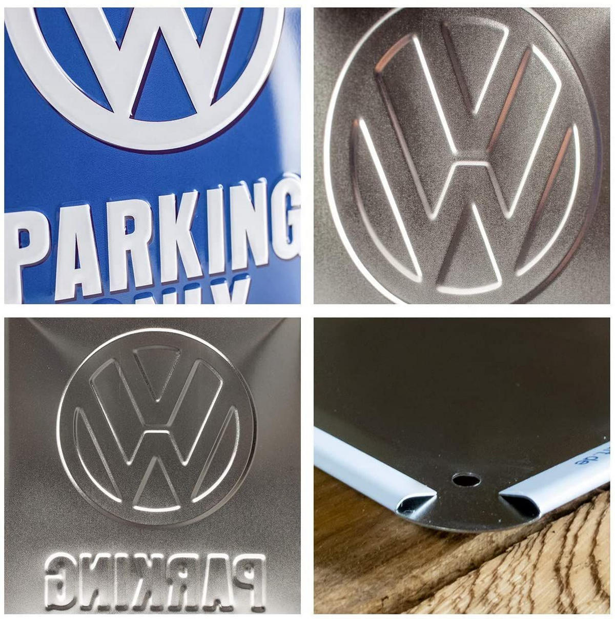 BLECHSCHILD 15/20 cm Volkswagen VW Parking Only - Multicolor, Metall (15/20/0.5cm) - Nostalgic-Art