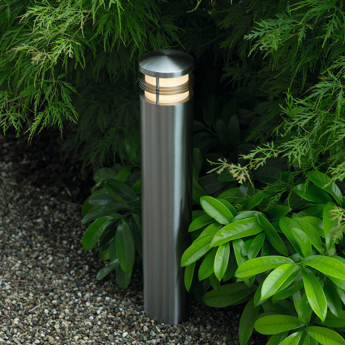 WEGELEUCHTE Edelstahl Silber Opal - Silberfarben, Metall (10.2/10.2/60cm)