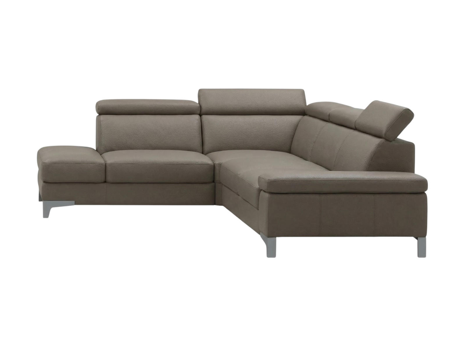 ECKSOFA Talisman Echtleder Greige - Greige, Leder/Metall (224/271cm)