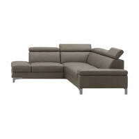 ECKSOFA Talisman Echtleder Greige - Greige, Leder/Metall (224/271cm)
