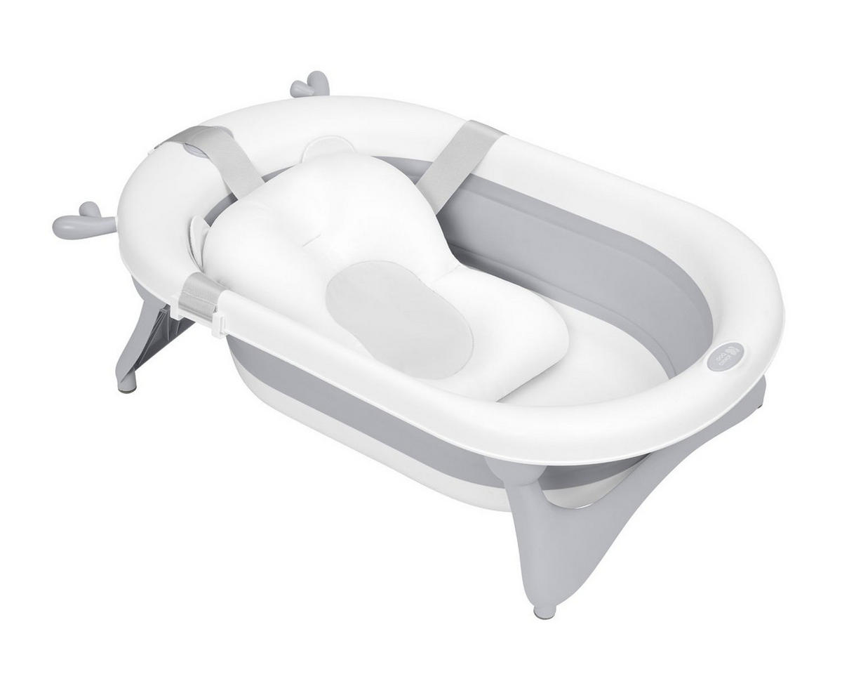 BADEKISSEN Bär Badehilfe weiß Wannenauflage, Baby-Badewannenkissen, Clips - Weiß, Kunststoff (32/45cm) - Kikka boo