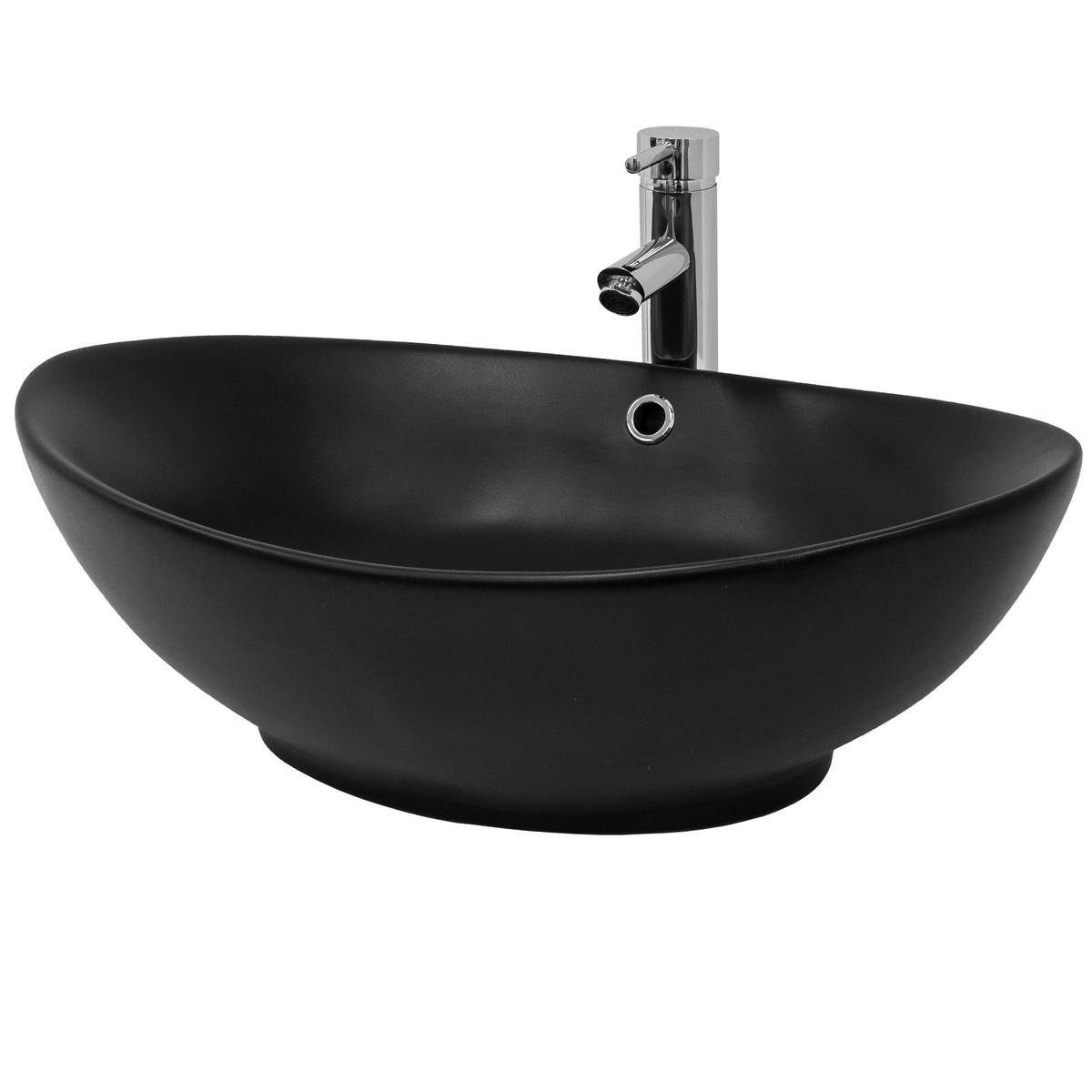 WASCHBECKEN - Schwarz, Keramik (19/38/59cm) - ML-DESIGN