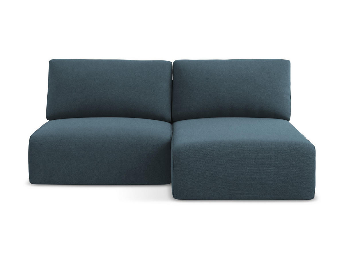 ECKSOFA mit Schlaffunktion rechts Strukturstoff Stoff Blau - Blau/Pink, Kunststoff/Textil (210/149cm) - Makamii