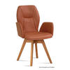 ARMLEHNSTUHL drehbar (8er-Set) Draia 58x92x60 Eiche geölt/Cognac - Cognac/Eichefarben, Kunststoff (60/92/58cm) - 58aufmkessel