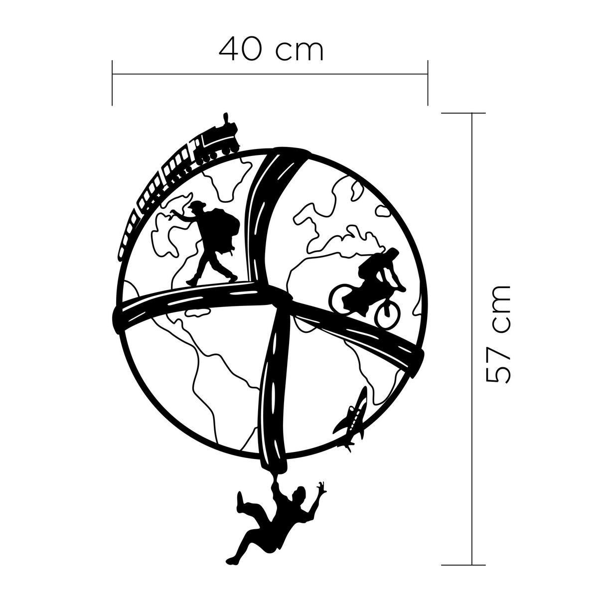 WANDDEKORATION Metall Free Soul Schwarz 40/4/57 cm - Schwarz, Metall (40/57/4cm) - Decortie