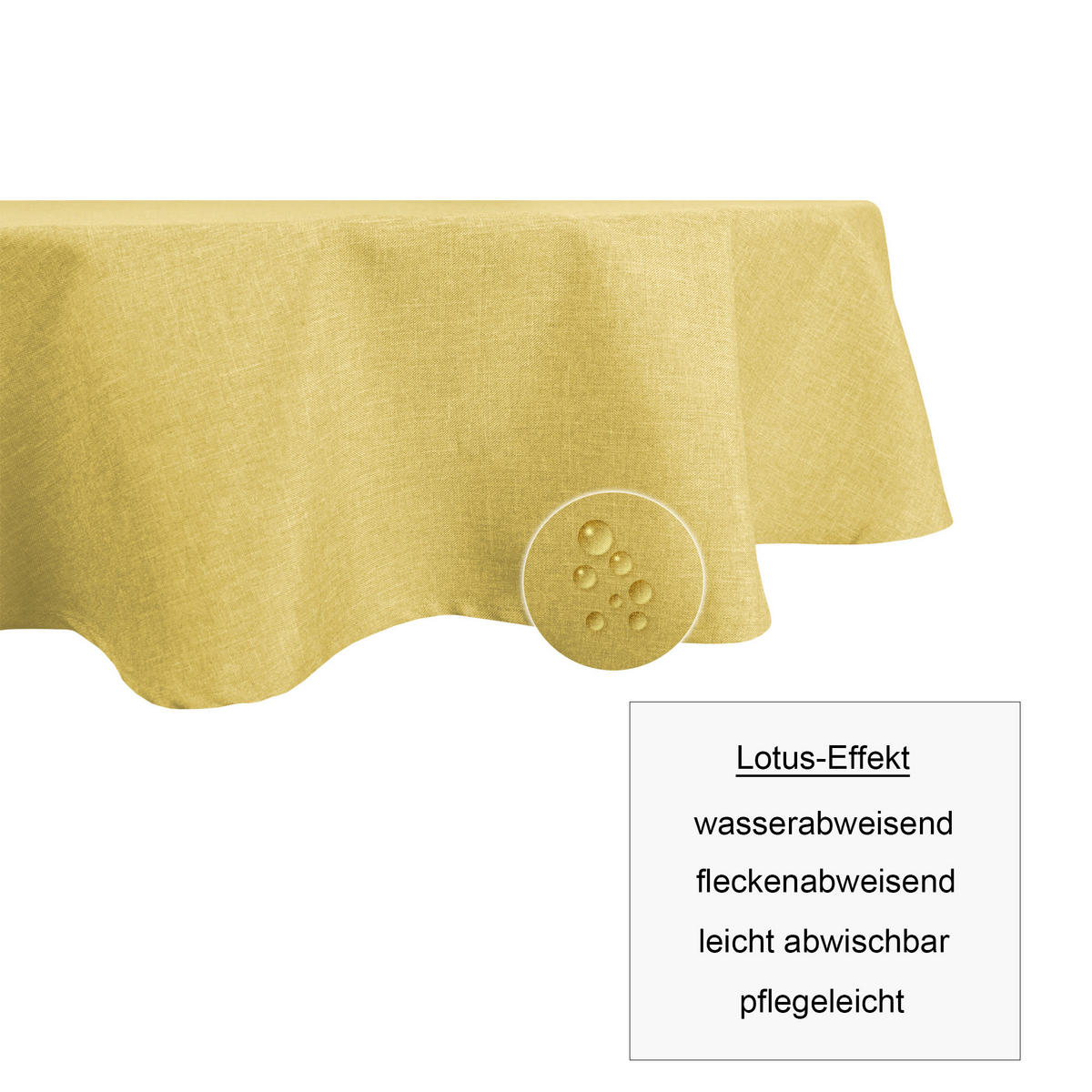 TISCHDECKE Leinenoptik 130/220 cm oval Gelb - Gelb, Textil (130/220cm) - TiborTex