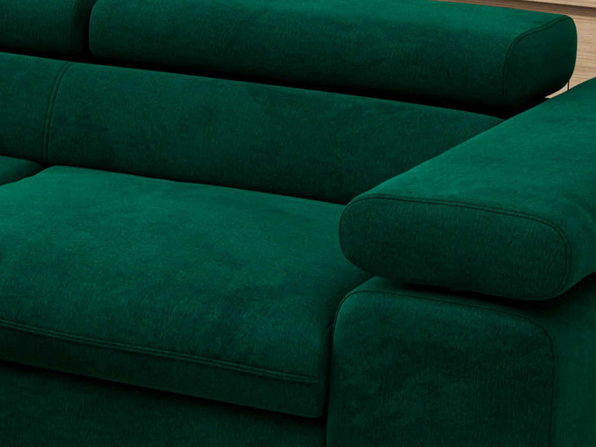 ECKSOFA PABLO L Dunkelgrün Velvet - Links Seite - Dunkelgrün/Schwarz, Textil/Metall (208/273cm) - MKS