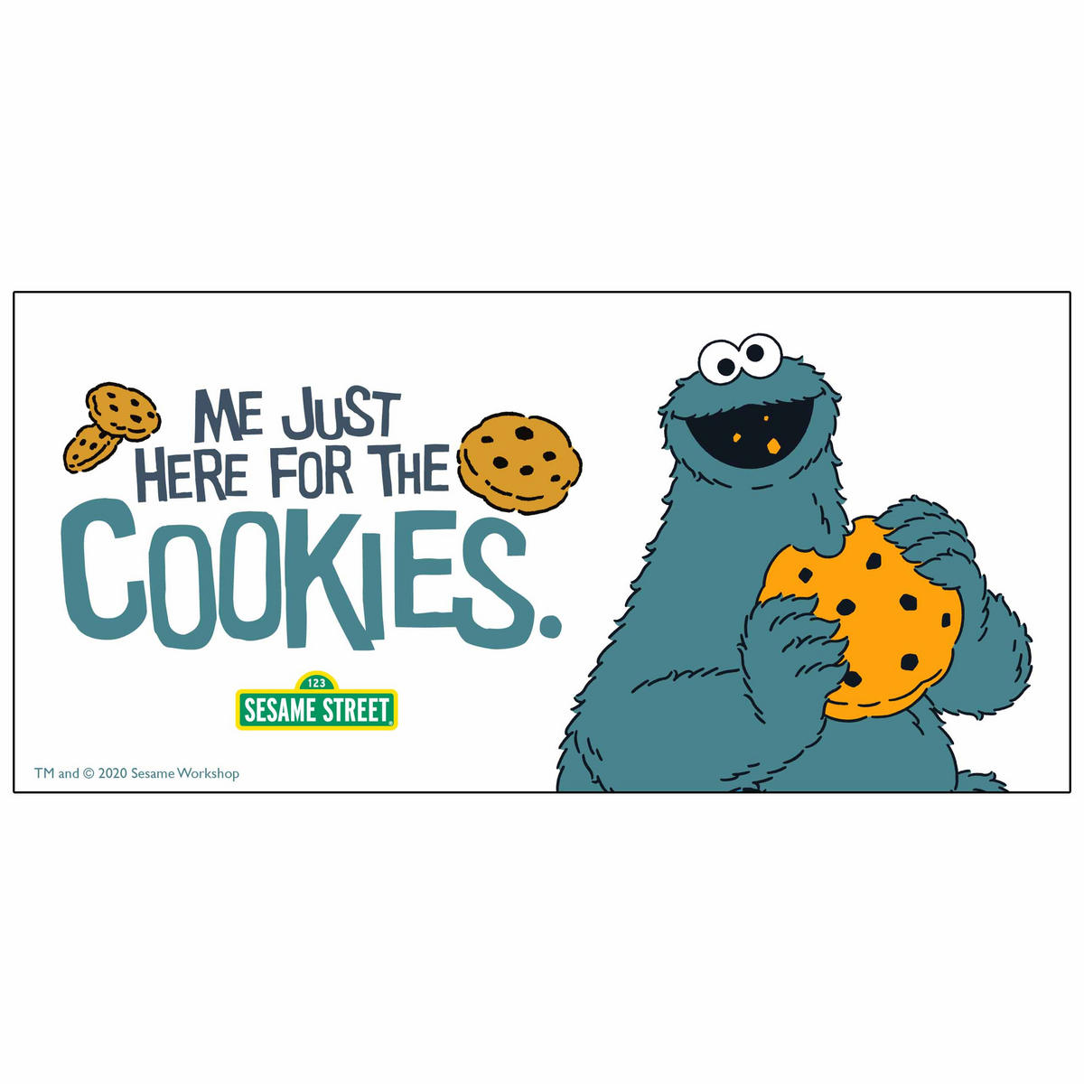 BECHER Sesamstraße Krümelmonster Me just here for the Cookies Weiß 320 ml - Weiß, Keramik (0.32L) - United Labels