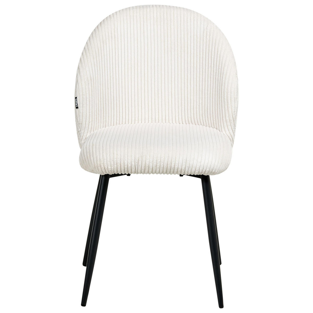 ESSZIMMERSTUHL 2er-Set Cremeweiß Eloy - Schwarz/Weiß, Textil (52/86/43cm) - Beliani