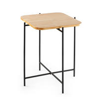 QUADRATISCHER beistelltisch mit metallfüssen 46/46/56 cm - Schwarz, Metall (60/46/56cm) - Calicosy