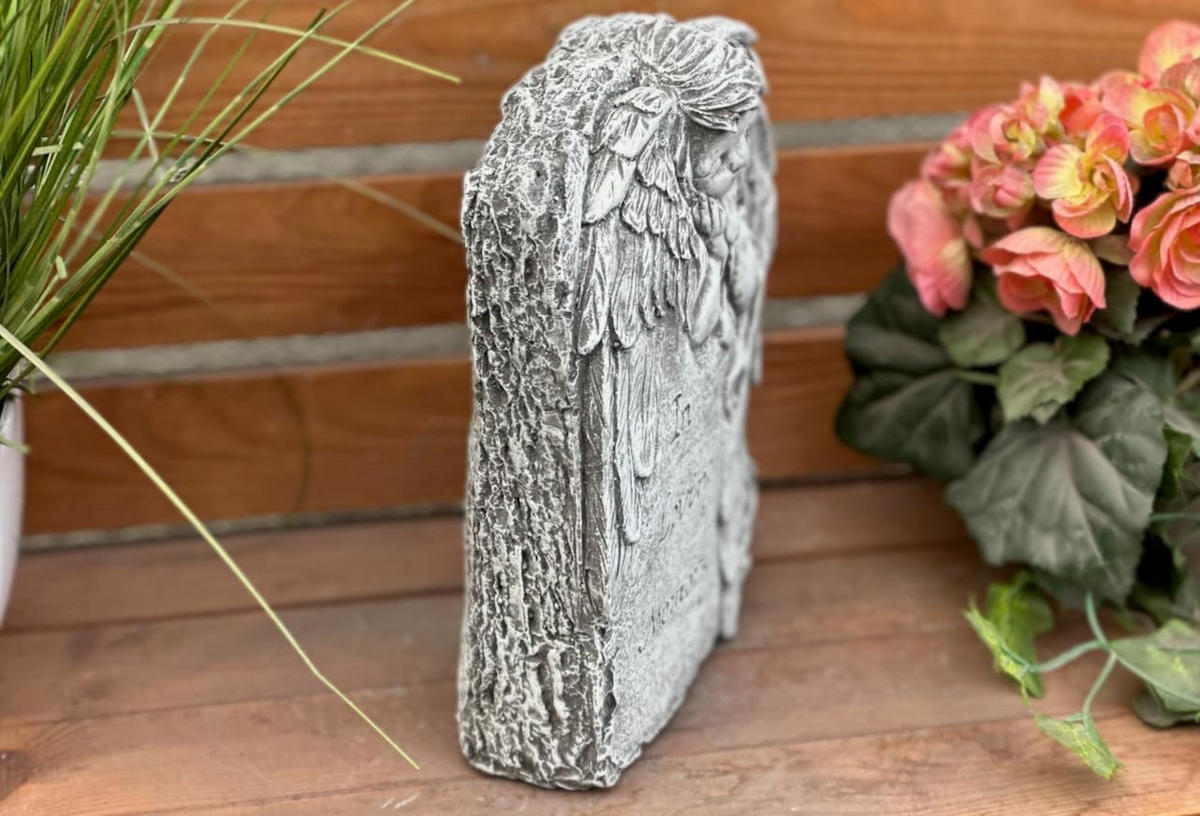 STEINFIGUR Engel In Loving Memory frostfest Steinguss Stein - Grau, Stein (19/25/8cm) - stoneandstyle
