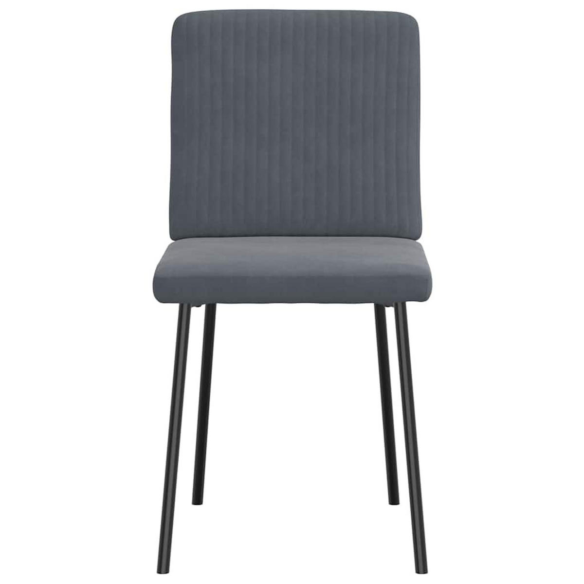 ESSZIMMERSTÜHLE 2 Stk. Dunkelgrau Samt 45*54*83cm - Dunkelgrau, Metall (45/83/54cm) - ZMH