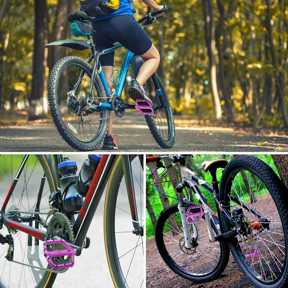 FAHRRADPEDALE Aluminiumlegierung Violett - Violett, Metall (1.1/1.5/11cm)