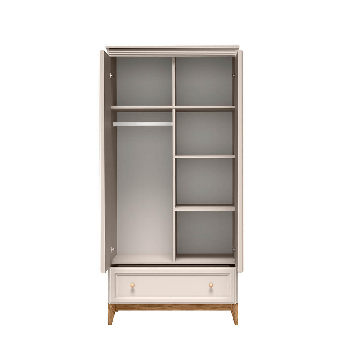 KLEIDERSCHRANK Windsor W-10 92 x 193 x 54,5 cm Kaschmir - Kaschmir/Eichefarben, Eichenholz/Holzwerkstoff (92/193/54.5cm) - Koseto