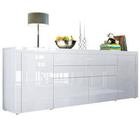 SIDEBOARD La Paz Weiß Hochglanz / Weiß Hochglanz - Weiß Hochglanz, Holzwerkstoff (200/72/35cm) - Vladon