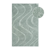 BADTEPPICH Waschbar Bath Waves 400 Jade-Grün 50x90 cm - Grün, Textil (50/90cm) - carpet city