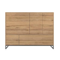 KOMMODE AZIR 160/120/45cm mit Schubladen 5 Türen Eichefarben - Eichefarben, Holzwerkstoff (160/120/45cm) - MASSENO