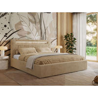 POLSTERBETT GOLD 5 CLASSIC 200/200 - Beige Plüsch - Multipocket-Matratze - Beige, Textil (200/200cm) - MKS