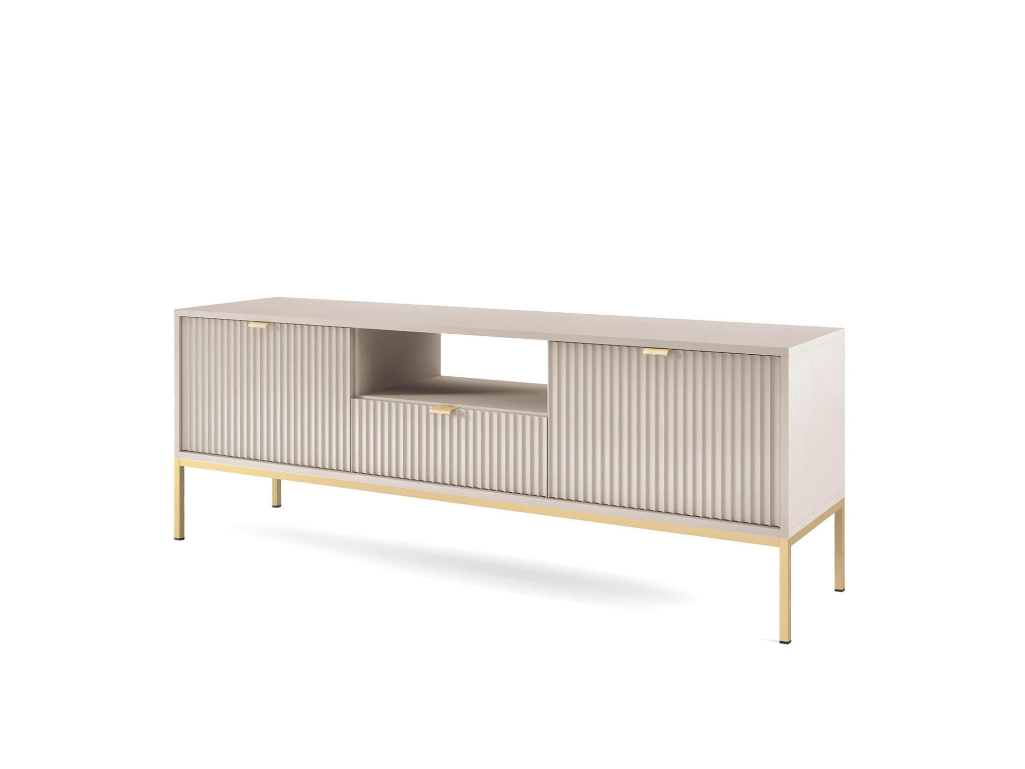 TV-LOWBOARD AVON Beige, Gold 154x39x56 cm - Beige/Goldfarben, Holzwerkstoff (154/56/39cm) - FURNLUX