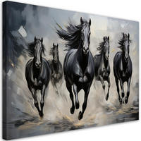 WANDBILD pferdetiere schwarz - Schwarz, Textil (60/40cm) - Feeby