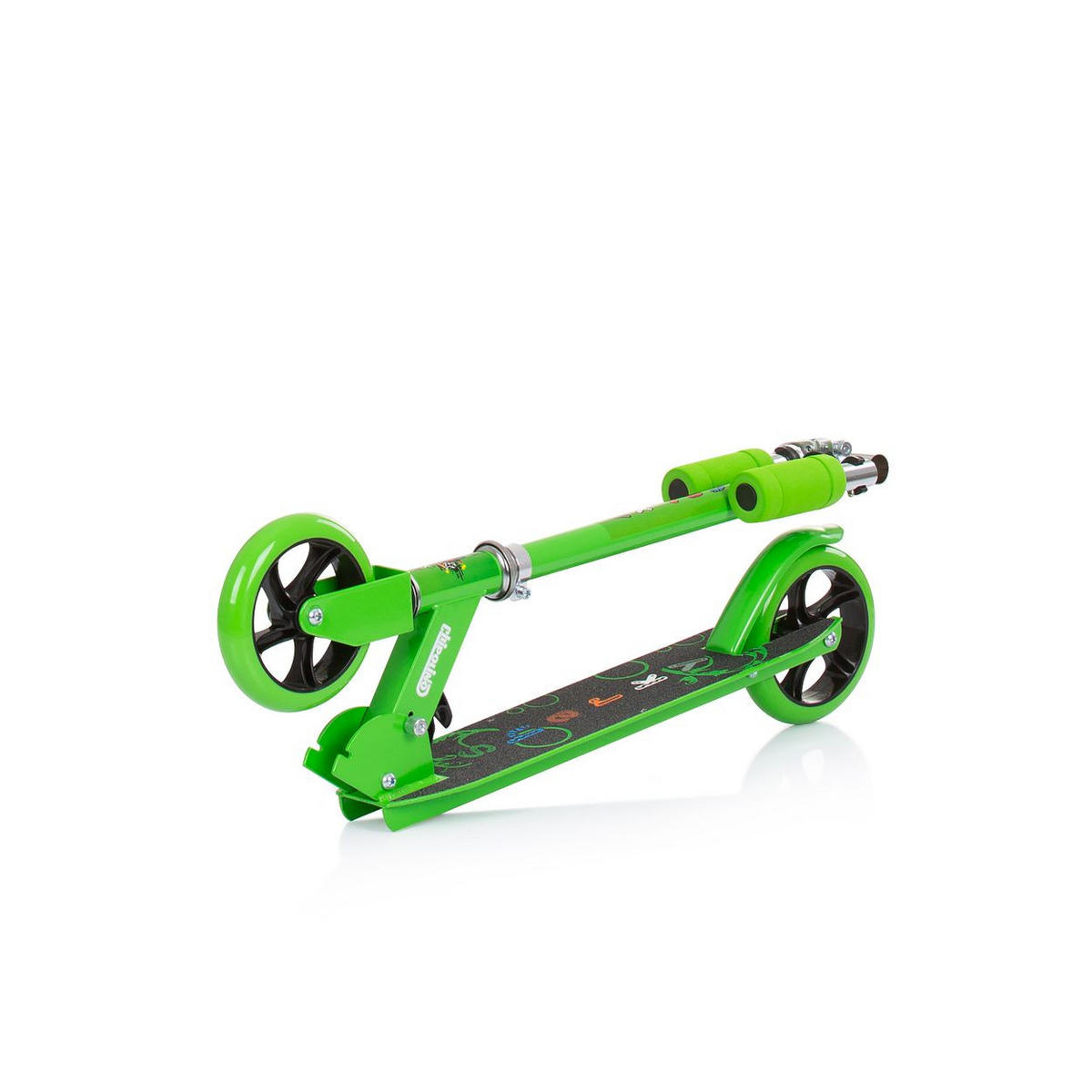 KINDERROLLER Sharky grün PU Räder ABEC-7 Lager Bremse verstellbar - Grün, Metall (73/26/80cm) - Chipolino