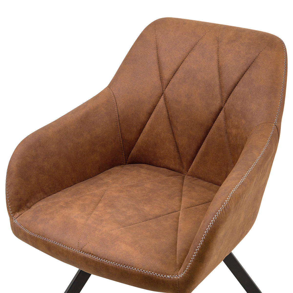 ÉTKEZŐSZÉK 2 darabos Szett Kárpit Barna Monee - barna, textil/fém (54/78/62cm) - Beliani