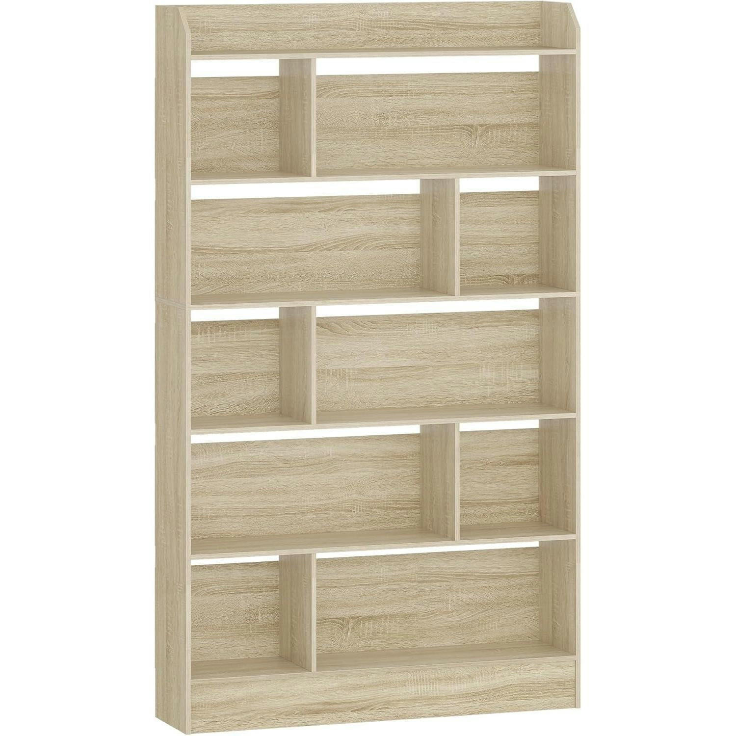 BÜCHERREGAL 6 Fächer Eichenbeige 100 x 170 cm - Beige, Holzwerkstoff (100/170/24cm)