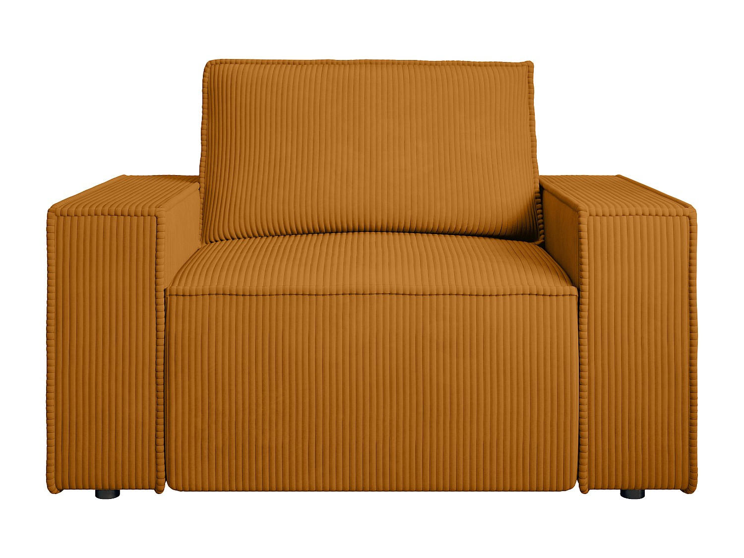 SESSEL mit gerader Rückenlehne - 1 Person - samt - hellorange Amelia - Orange, Textil (120/85/86cm) - Vente-Unique