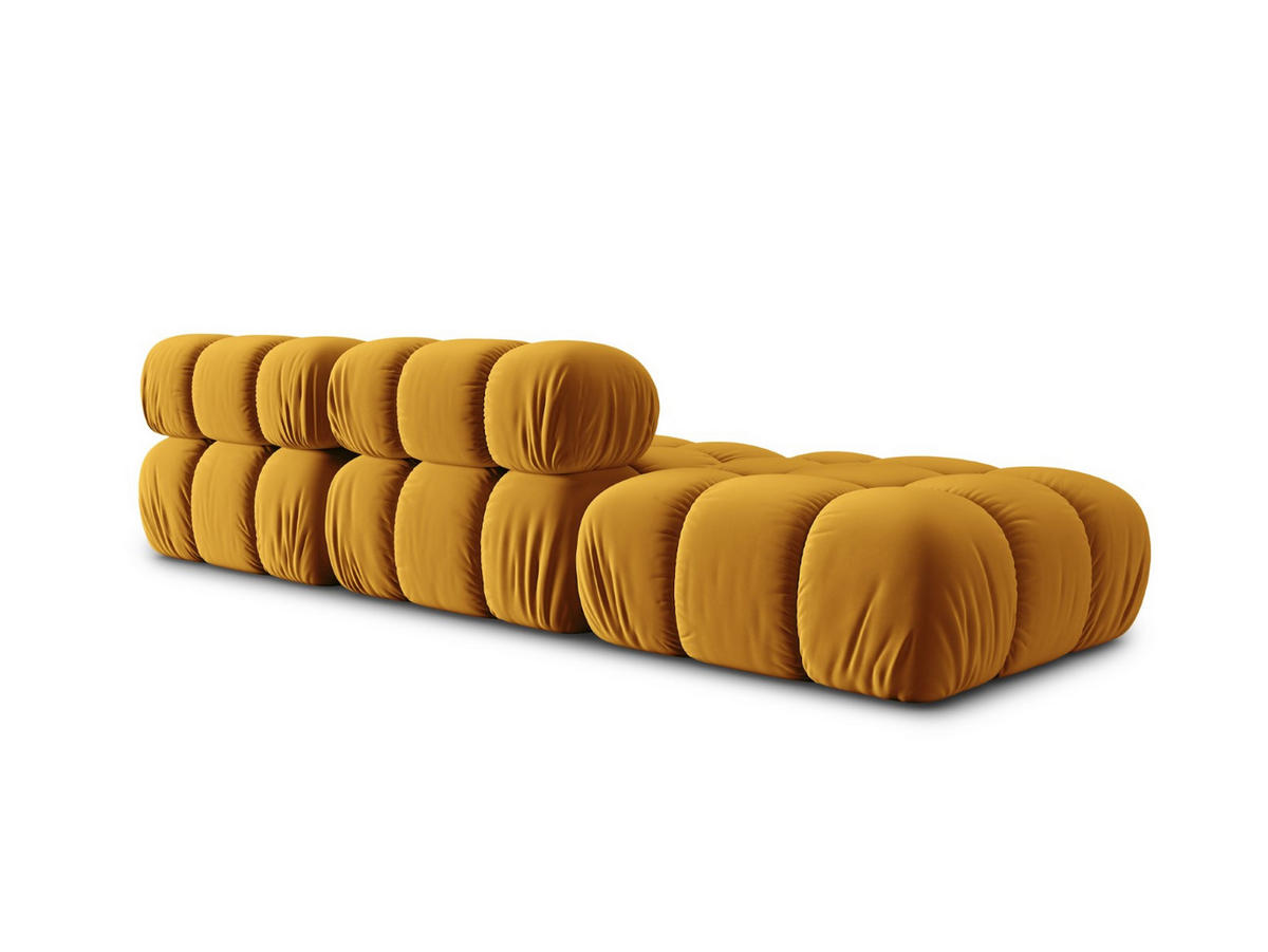 MODULARES-SOFA links Bellis aus Samt gelb 4 Sitzplätze - Gelb, Textil (94/63/282cm) - Micadoni