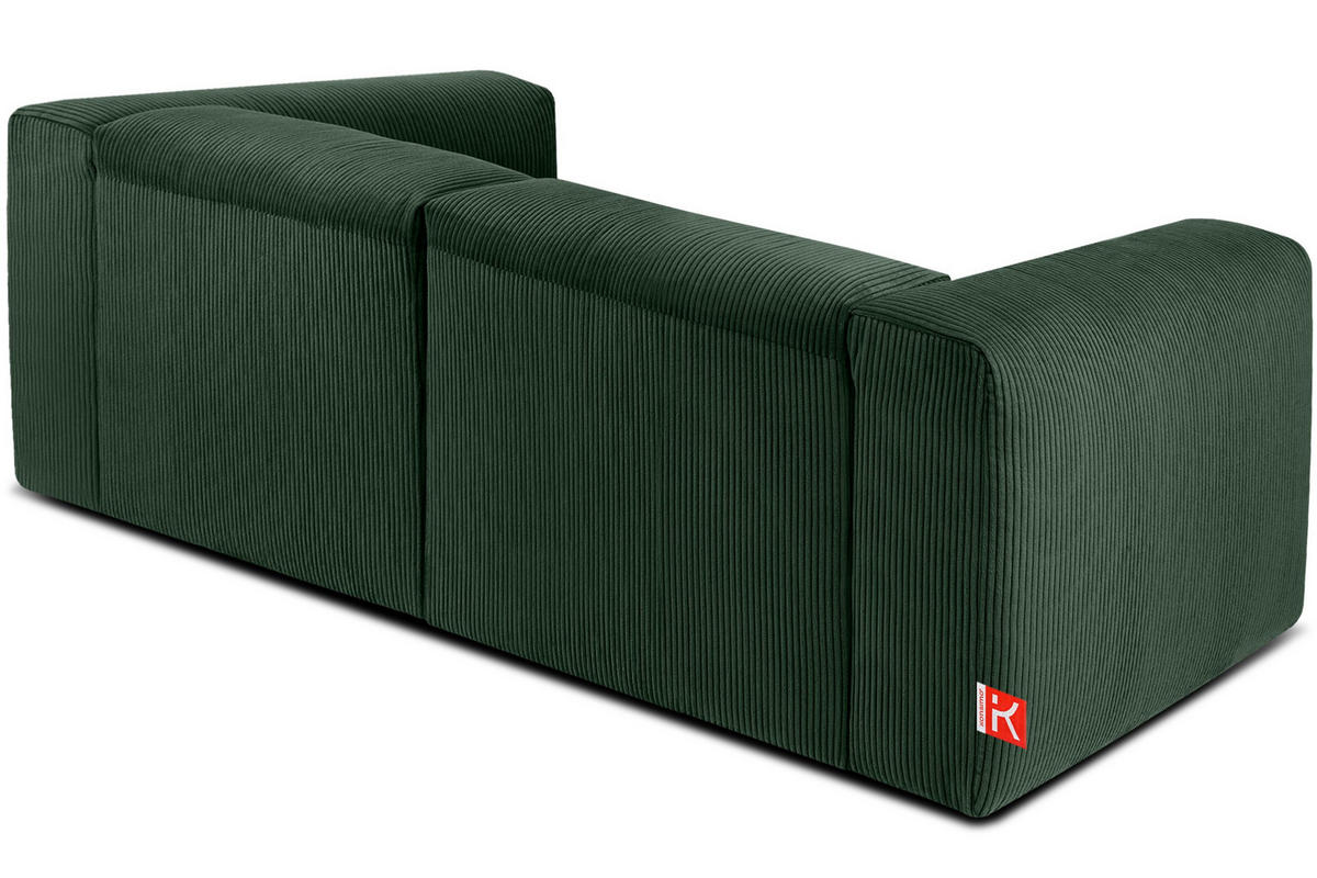 2-SITZER-MODULSOFA BUFFO mit extrem weicher und bequemer Sitzfläche, Kordstoff, dunkelgrün - Dunkelgrün, Textil (210/73/96cm) - KONSIMO®