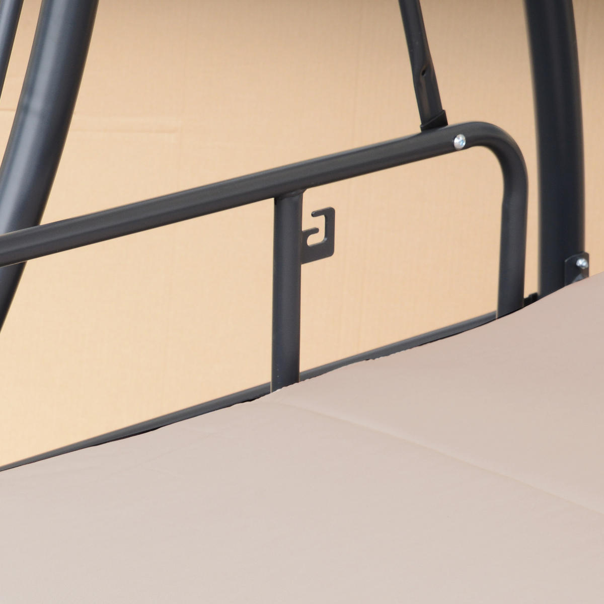 HOLLYWOODSCHAUKEL 3-Sitzer mit Liegefunktion - Beige, Metall (125/170/200cm) - Outsunny