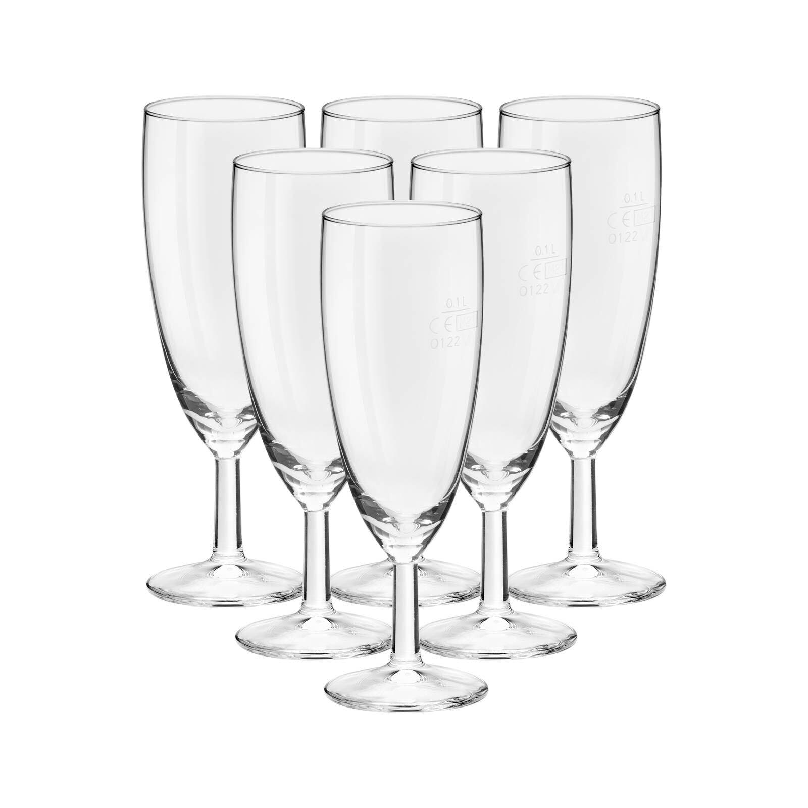 SEKTGLÄSER GEEICHT Royalty transparent 0,1 l 6er Set - Transparent, Glas (0.16L) - Van Well