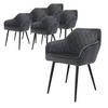 STUHL Samt Anthrazit 6er Set - Anthrazit, Metall (63/80/60cm) - ML-DESIGN