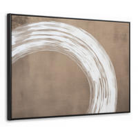 LEINWAND Bilder mit Rahmen - Farbe - Braun - Japandi - 80x60 - Kupferfarben, Textil (80/60cm) - MuchoWow