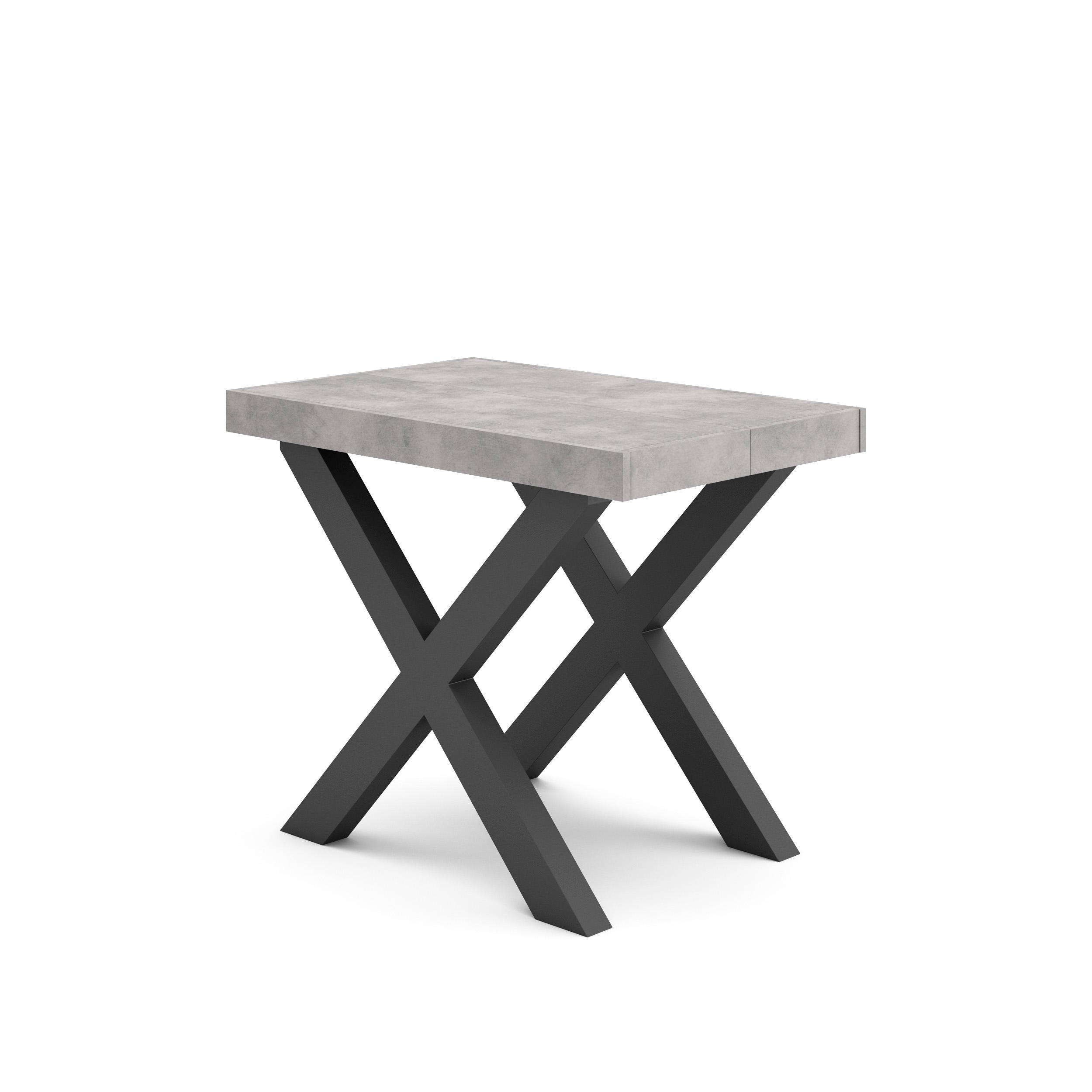 KONSOLENTISCH ausziehbar 58 bis 180cm, für 8 Gäste, zementgrau, 90/58/73cm - Grau, Holzwerkstoff (90/180/73cm) - Skraut Home