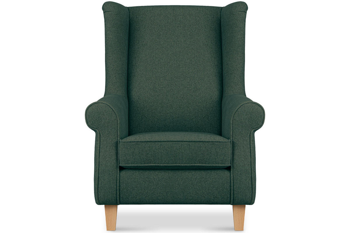 OHRENSESSEL MILES Massivholzbeine buche, meeresgrün - Jadegrün, Holzwerkstoff/Buchenholz (82/105/97cm) - KONSIMO®