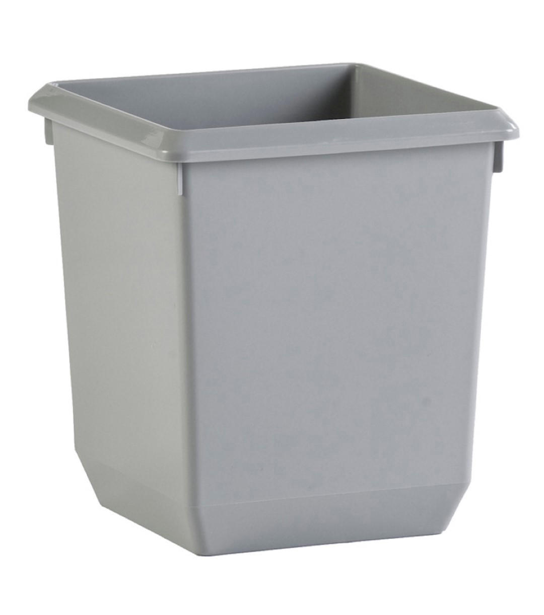 PAPIERKORB Viereckig Kegelförmig 21 Liter 31x28x28xm Kunststoff Grau - Grau, Metall (28/31/28cm) - PROREGAL