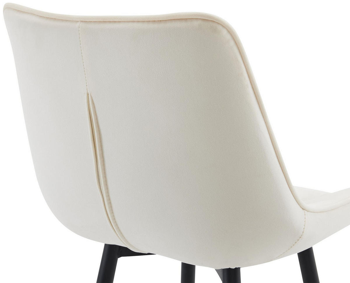 BARHOCKER Samt creme - Creme/Schwarz, Textil/Metall (47/106/52cm) - CLP