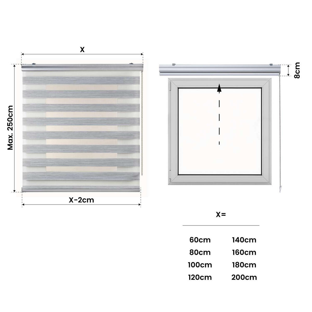 DOPPELROLLO Grau 140x250 cm - Grau, Kunststoff (140/250cm) - STORESDECO