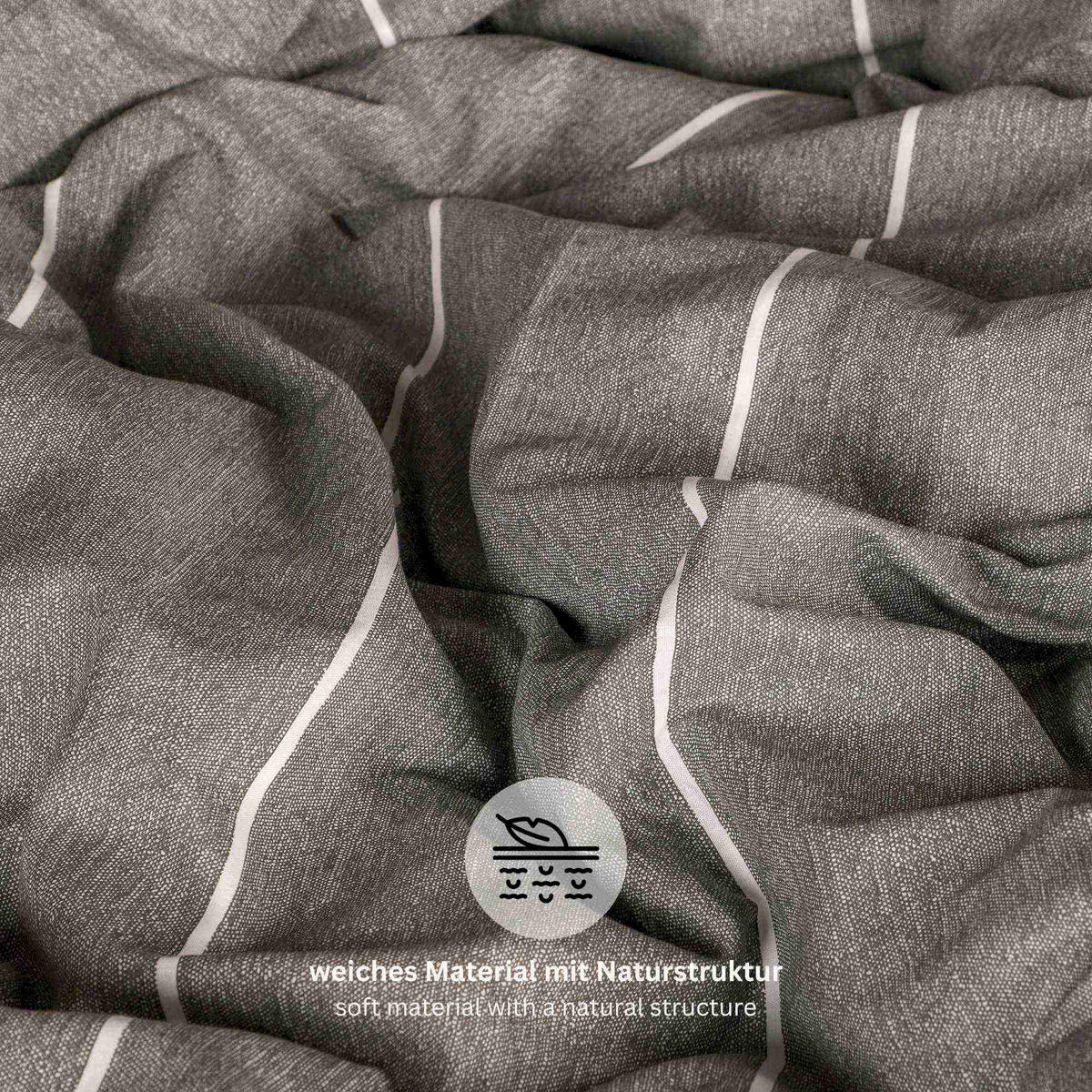 RENFORCÉ BETTWÄSCHE HARPLINES - Anthrazit, Textil (155/220cm) - Esprit