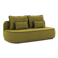 KINDERSOFA Vero im modernen und abgerundeten Design mit Schlaffunktion und Bettkasten aus Grün Plüschstoff mit dunkelgrüner Paspel - Schwarz/Grün, Holz/Kunststoff (210/90/98cm) - S-Style Möbel