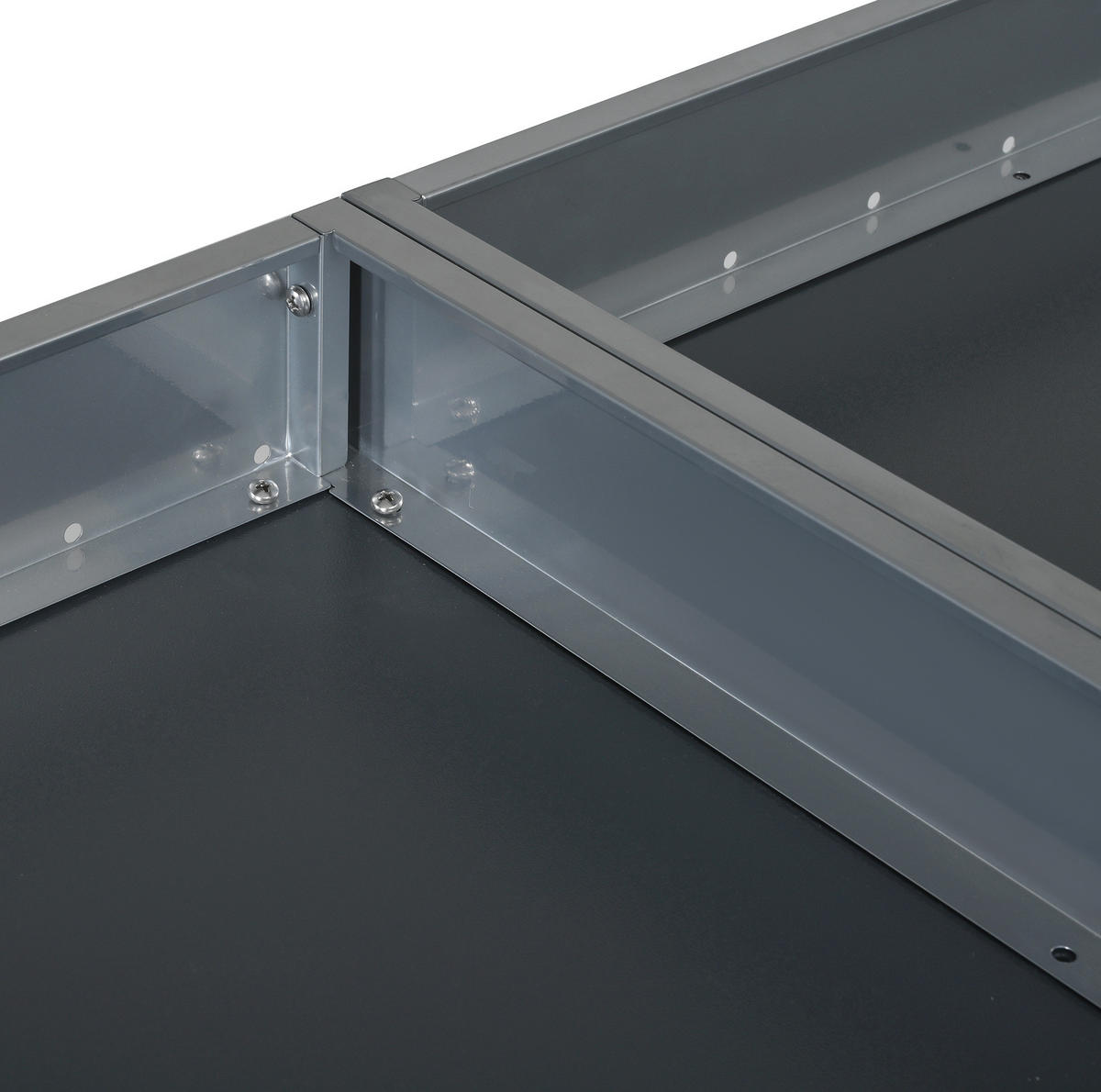 MÜLLTONNENBOX aus Stahl in Grau Holzoptik mit Pflanztrog & Belüftung - Grau, Metall (132/124.5/80cm) - Modfu