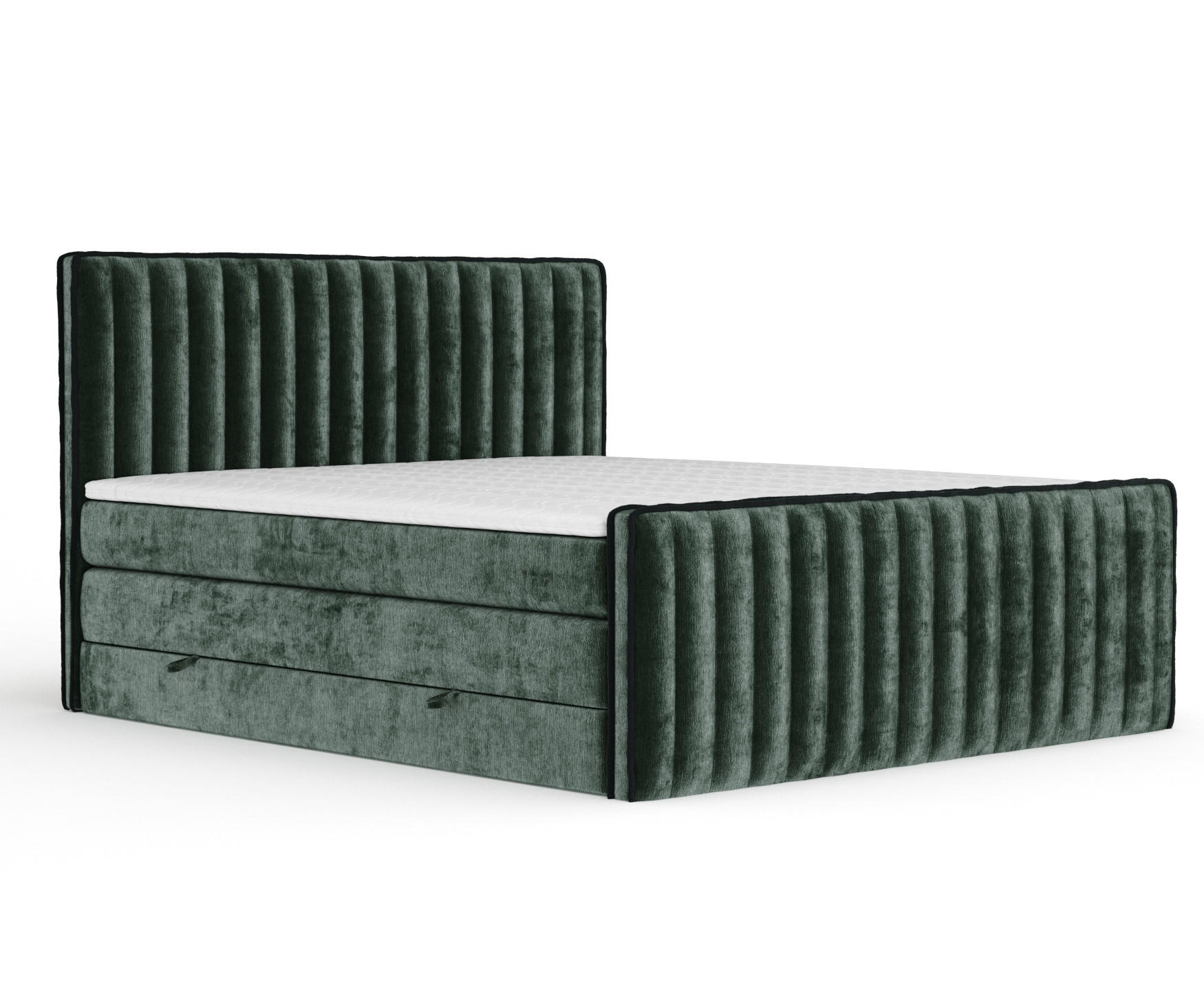 BOXSPRINGBETT Nocturne Grün 160/200 cm - Schwarz/Grün, Holz/Holzwerkstoff (160/200cm) - Maison de Reve