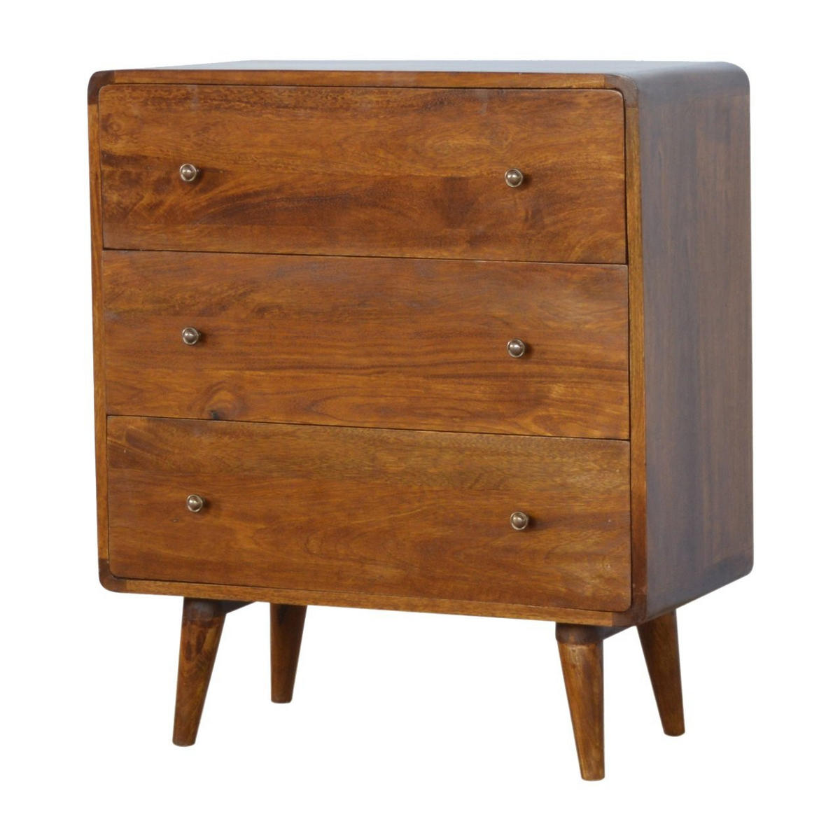 KOMMODE im Kastanien-Finish - Messingfarben/Braun, Holz/Metall (70/80/35cm) - Artisan Furniture